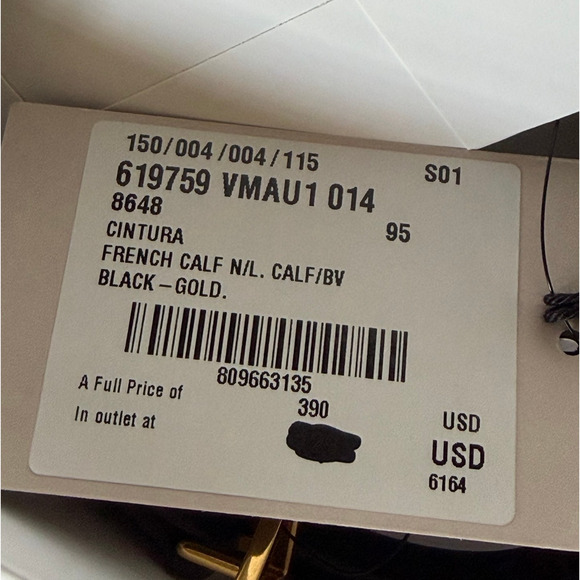 Copied - Bottega Veneta Triangle Leather Slim Black Belt 95/38 619759 NWT $390 main image 7